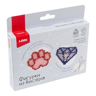 Набор для творчества Фигурки из бисера. Брелоки Алмаз, лапка Бис-106 Lori 995-428