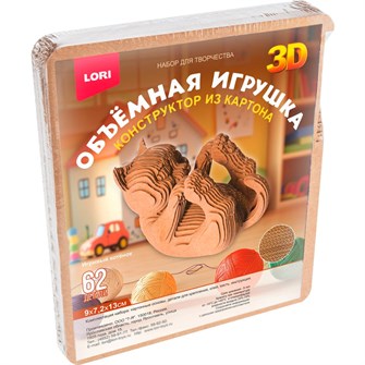 Набор для творчества Конструктор из картона. Объёмная игрушка Игривый котёнок Нг-019 LORI. 995-479