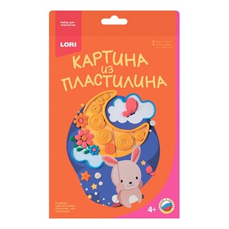 Набор для творчества Картина из пластилина "Зайка на луне" Пз/Пл-010 Lori 777-133