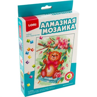 Набор для творчества Алмазная мозаика 15*20 детская (неполное заполнение) Цветочные качели Амк-009 LORI 989-506