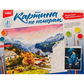 Набор Для Творчества Картина по номерам на картоне 28,5*38 см "Цветение лотоса" Кпн-315 Lori 983-064