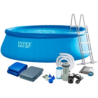 Бассейн  EASY SET  457х107см+лестница+настил+тент-насос 220в. от 6лет  26166 275-081