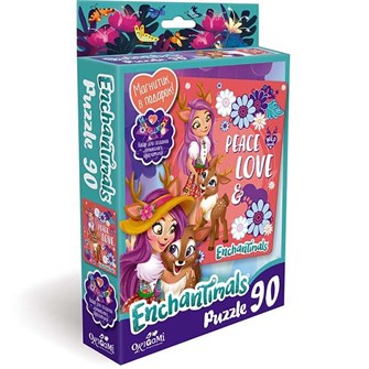 Пазл 90 Энчантималс Peace and Love+ магнитик 03548 Origami 534-009