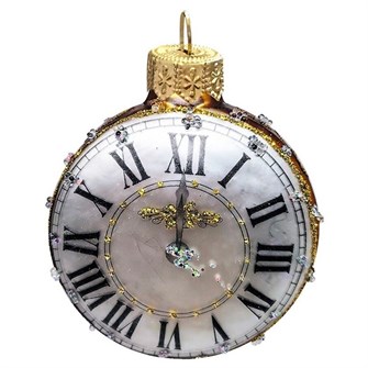 Елочное украшение Часы круглые h-7,5 см АУ-169 751-488