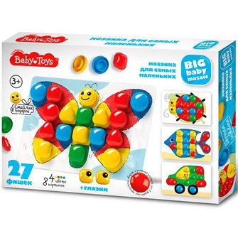 Набор для творчества Мозаика для самых маленьких Бабочка d40/4 27 эл. BABY TOYS 03580 977-821