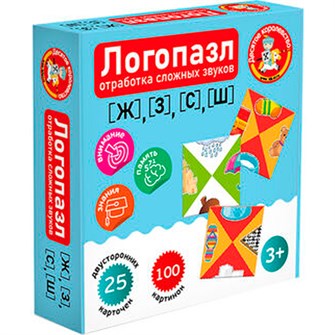 Игра логопедическая Логопазл. Отработка сложных звуков Ж, З, С, Ш 04978 810-383