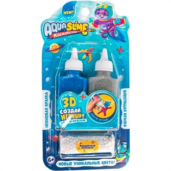 Лизун Набор для изготовления фигурки, модели Aqua Slime серебро-синий AQ012 148-554