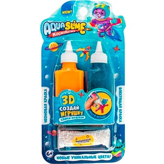 Лизун Набор для изготовления фигурки, модели Aqua Slime голубой-оранжевый AQ014 148-551