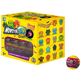 Лизун MONSTER BALL тянущиеся фигурки 5см с шаром внутри 18 видов в ассортименте Т23664 1toy 547-909