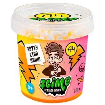Лизун Slime Crunch-slime желтый 110 г. Влад А4 SLM059 547-654