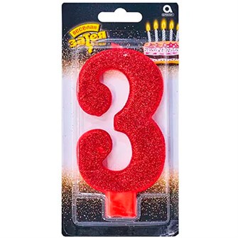 Свеча цифра "3" Гигант глиттер 13см 1502-4638 462-793