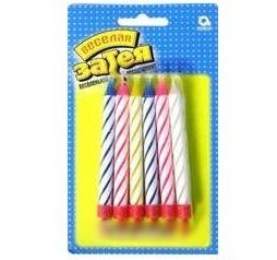 Свечи для торта с подст. 8,5см 12шт/А 1502-0182 /12/ 160-361