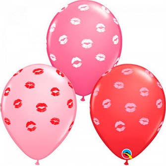 Шар 11" Губы Red Rose Pink/Q 25 шт 1103-3094 /цена за упак/ 560-449
