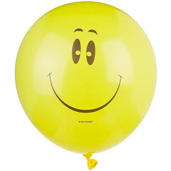 Шар 12"/30см Пастель (шелк) YELLOW 1 ст. рис Смайл 1000шт 6042776 /цена за упак/ 461-616