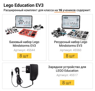 Расширенный комплект для класса LEGO Mindstorms EV3 на 16 учеников 9795