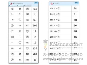 Комплект карточек (10) Умножение и деление в два шага 988881192