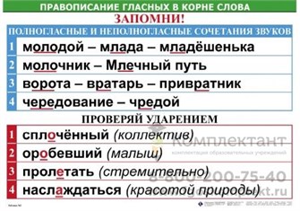 Правописание гласных в корне слова (5табл+32 карт) для начальной школы 50х70 см 1133585477