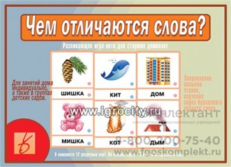 Развивающая игра-лото на квазиомонимы "Чем отличаются слова", Весна-Дизайн, арт. Д-508 791916472