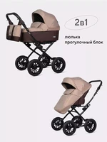 Коляска 2 в 1 Riko Basic Bella Classic 2025 07 коричневый-бежевый 5907729455324