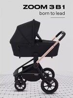 Коляска 3 в 1 Mowbaby Zoom Gold 2025 black 4670078666185