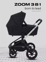 Коляска 3 в 1 Mowbaby Zoom Silver 2025 black 4670078666192