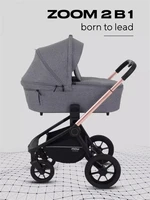 Коляска 2 в 1 Mowbaby Zoom Gold 2025 grey 4670078613035