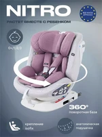 Автокресло Rant Nitro isofix 0/1/2/3 (0-36 кг) Grey/Pink 4670078618030