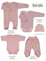 Комплект для новорожденного Mowbaby Birds (5 предметов) rose арт. 5-82 4670078640680