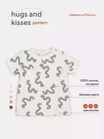 Футболка Rant Hugs and kisses Pattern beige 4673 4670078628510