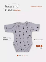Боди Rant Hugs and kisses с коротким рукавом Pattern grey 6273 4670078630100