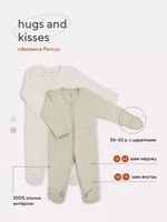 Комбинезон 2 шт. Rant Hugs and kisses Light green 11/16 4670078622716