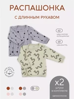 Распашонка 2 шт. Rant Hugs and kisses Pattern Grey-green 53/54 4670078658364