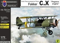 KPH7202  авиация  Dutch Reconnaissance Plane Fokker C.X "Pegasus engine"  (1:72) 8592942572025