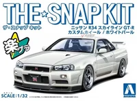 06632  автомобили и мотоциклы  Nissan Skyline GT-R -R34 Custom Wheel (White Pearl)  (1:32) 2000002182375