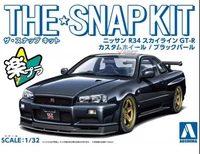20276  автомобили и мотоциклы  Nissan R34 Skyline GT-R Custom Wheel (Black Pearl) Snap Kit  (1:32) 4905083202760