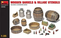 35550  наборы для диорам  WOODEN BARRELS &amp; VILLAGE UTENSILS (1:35) 4820041102008