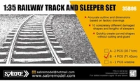 35B06-B  наборы для диорам  RAILWAY TRACK AND SLEEPER SET (4 шт - Длина 71.42 cm)  (1:35) 2000002165644
