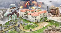 6198  наборы для диорам  Montecassino Abbey 1944 Breaking the Gustav Line - BATTLE SET  (1:72) 8001283061988