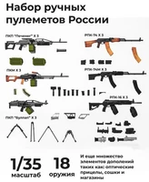 DMA350026  наборы для диорам  Набор ручных пулемётов России, 18 штук  (1:35) 2000002195689