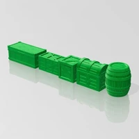 DMS-35029  наборы для диорам  Набор деревянных ящиков + сундук и бочка  (1:35) 2000002044871