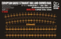 TK3505D  наборы для диорам  720mm EUROPEAN GAUGE STRAIGHT AND CURVED RAIL  (1:35) 2000000232423