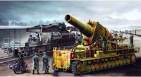 00209  техника и вооружение  Morser Karl-Gerat 040/041 on railway transport carrier  (1:35) 9580208002095