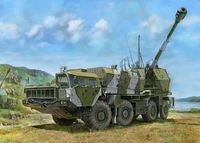 01036  техника и вооружение  САУ  A-222 Bereg Russian 130mm Coastal Defense Gun  (1:35) 9580208010366