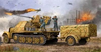 01526  техника и вооружение  ЗСУ  3,7cm Flak 37 auf Selbstfahrlafette (Sd.Kfz.7/2 late)  (1:35) 9580208015262