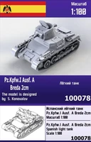 100078  техника и вооружение  Pz.Kpfw.I Ausf.A Breda 2cm  (1:100) 2000000218175