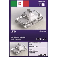 100170  техника и вооружение  Итальянский лёгкий танк L6/40  (1:100) 2000002133612