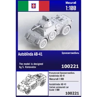 100221  техника и вооружение  Итальянский бронеавтомобиль Autoblinda AB-41  (1:100) 2000002139829