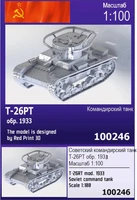 100246  техника и вооружение  Советский командирский легкий танк Т-26 (1933 г.)  (1:100) 2000002165262