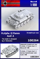 100264  техника и вооружение  Немецкий огнемётный танк Pz.Kpfw. II Flamm Ausf A   (1:100) 2000002182702