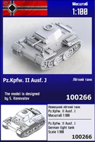 100266  техника и вооружение  Немецкий лёгкий танк Pz.Kpfw. II J   (1:100) 2000002182696